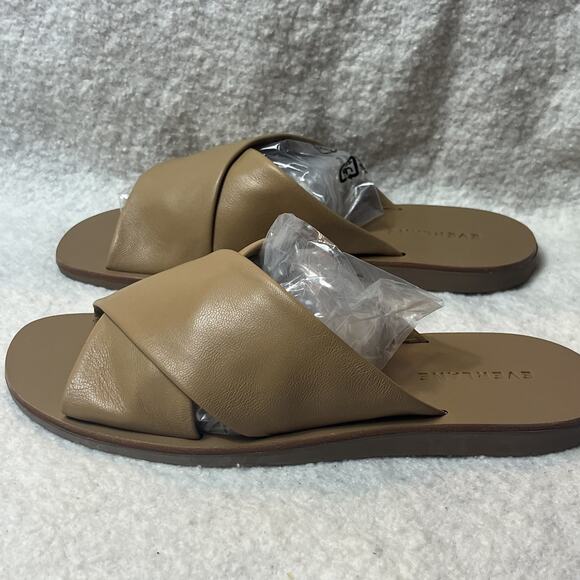 Everlane The Day Leather Crossover Sandals Light Brown Women Sz 6 Slip On Slide - Picture 5 of 10